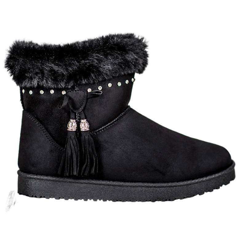 SHELOVET Mukluki med kristaller svart
