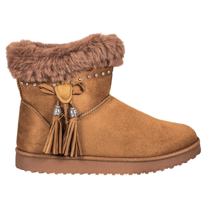 SHELOVET Mukluki med kristaller brun