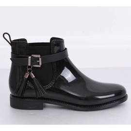 Black Galoshes Jodhpur-stövlar för kvinnor svart PT-119 Black II