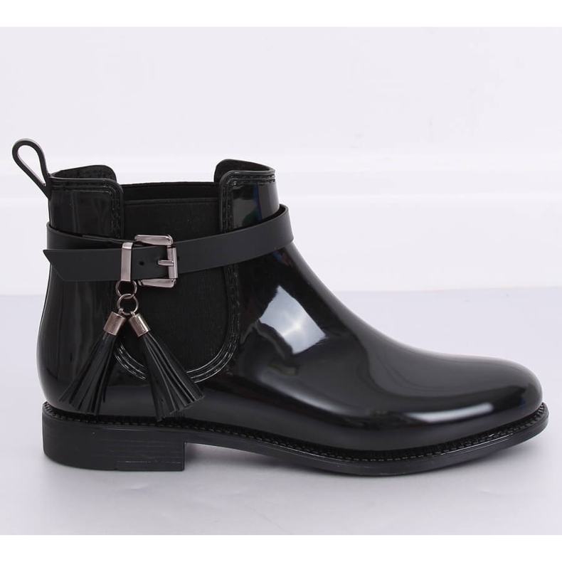 Black Galoshes Jodhpur-stövlar för kvinnor svart PT-119 Black II