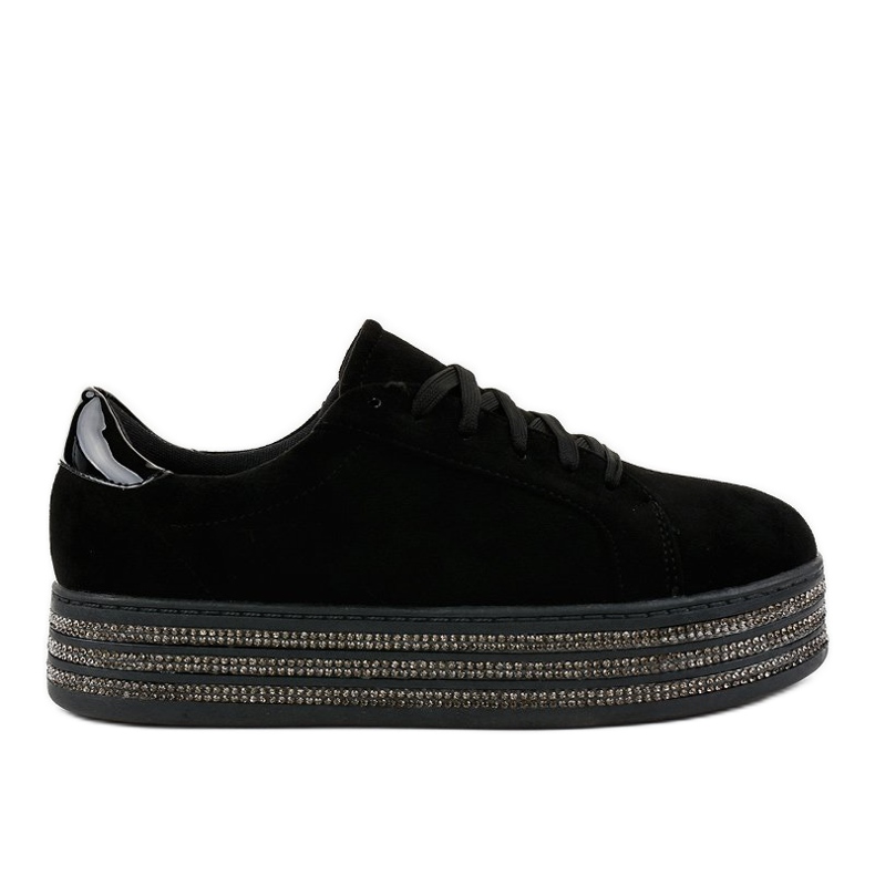 Svarta sneakers dekorerade med kvinnor G280