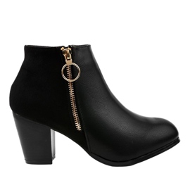 Svarta fotkängor med dragkedja A166-1