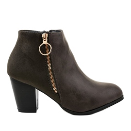 Grå stövletter med dragkedja A166-1