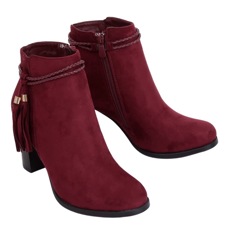 Högklackade vinröda stövlar VQ-31 Winered