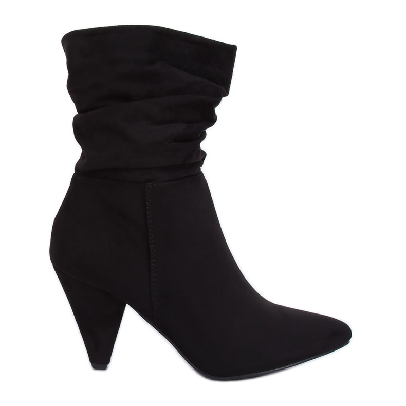 Svarta högklackade stövlar F027 Svart