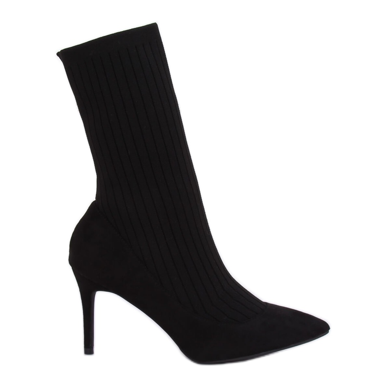 Stövlar med en strumpa övre svart T5033 Svart