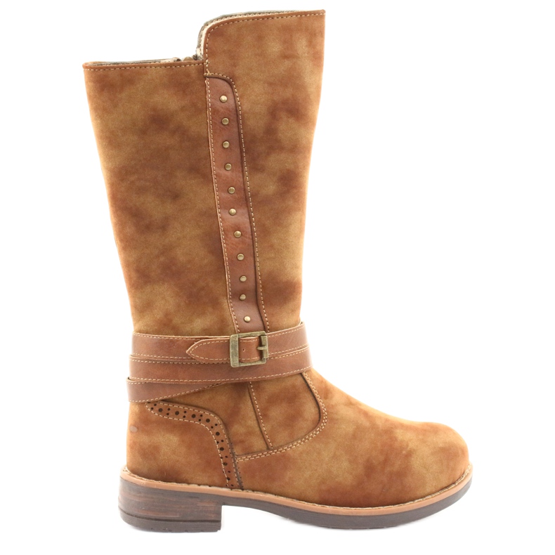 American Club GC31 långa stövlar med strass brun