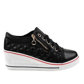 Svarta sneakers på kilen LT-413B-1