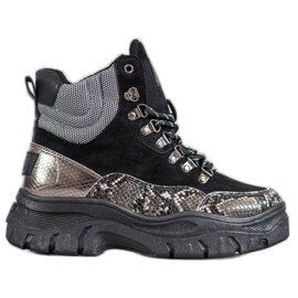 Snöriga VICES-stövlar svart