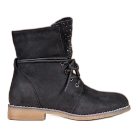 Stövlar Med Kristaller svart