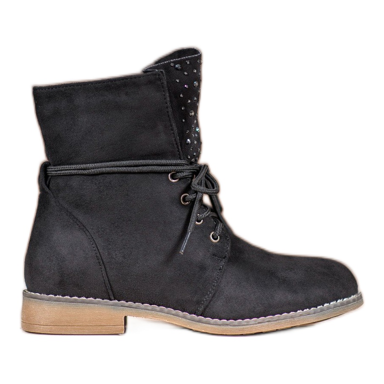 Stövlar Med Kristaller svart