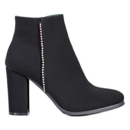 Seastar Matta stövlar med cubic zirconia svart