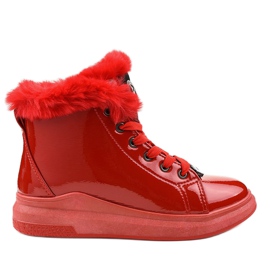 Lackerade varmröda sneakers TL135-10