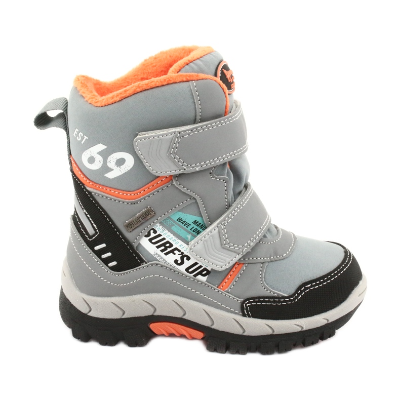 American Club stövlar med ett grått RL34 -membran svart orange