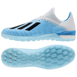 Adidas X 19.1 Tf M F99999 fotbollsskor vit blå