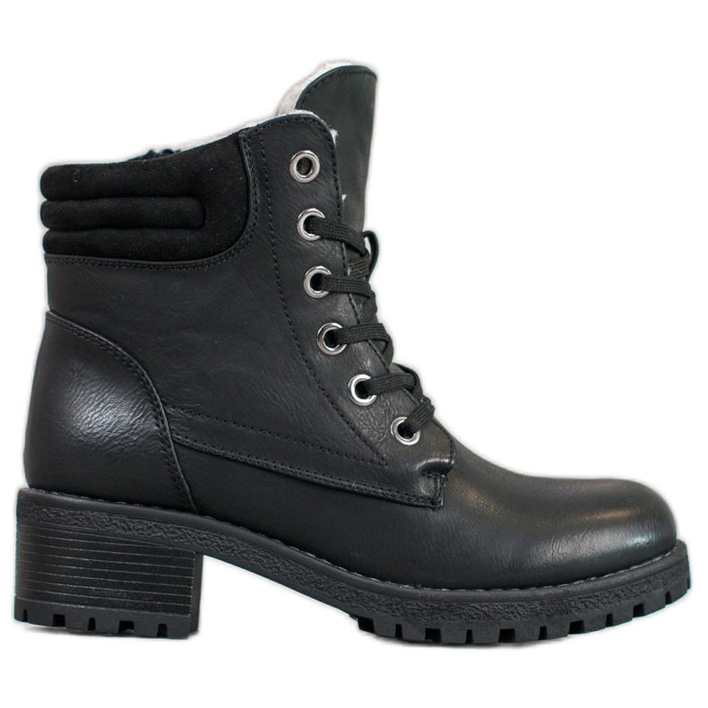 Goodin Snörskor med fårskinn svart