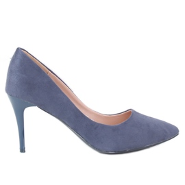 Pumps på en bekväm häl häl NF-49P Dk Blue blå