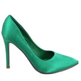 BM Högklackat dam i satin TALIA SVART grön