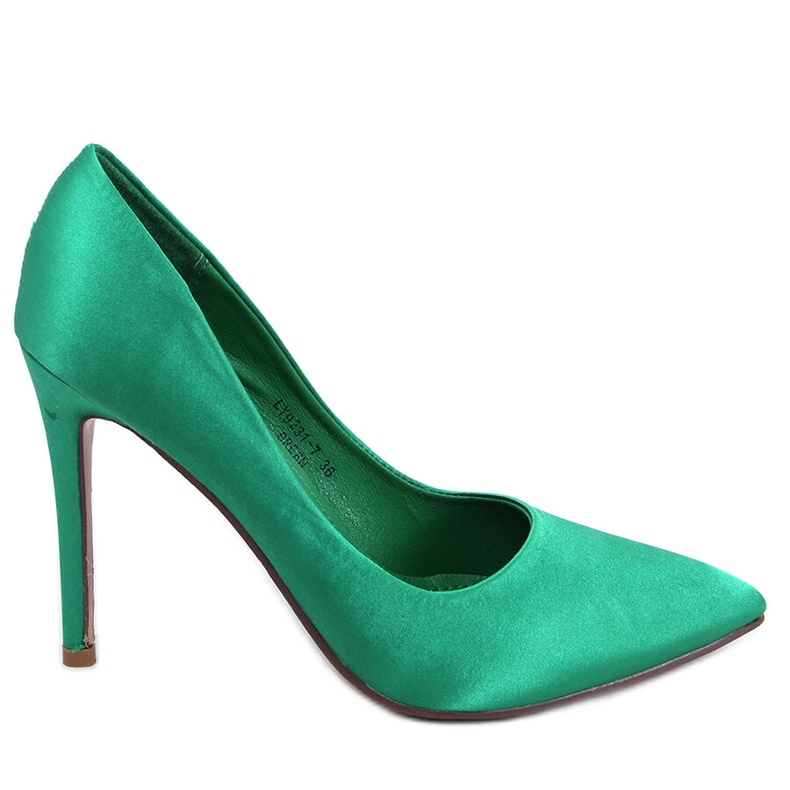 BM Högklackat dam i satin TALIA SVART grön