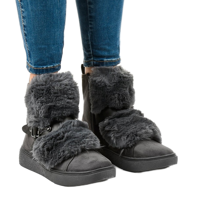 Grå mockaisolerade stövlar GF-QB08