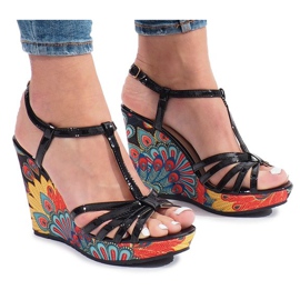 Svarta sandaler på kilen Ibrahim