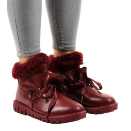 Varma vinröda sneakers med dragkedja 428-6