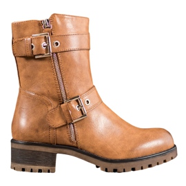 SHELOVET Arbetare med utsmyckad dragkedja brun