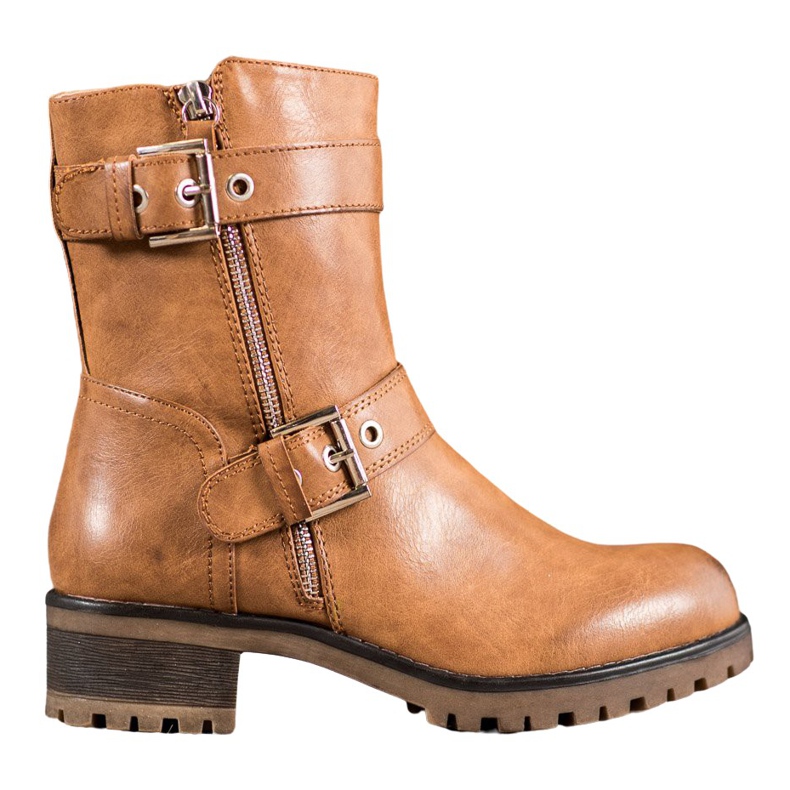 SHELOVET Arbetare med utsmyckad dragkedja brun