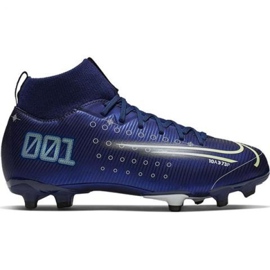 Nike Mercurial Superfly 7 Academy Mds FG / MG Jr BQ5409 401 fotbollsskor marinblå marinblå