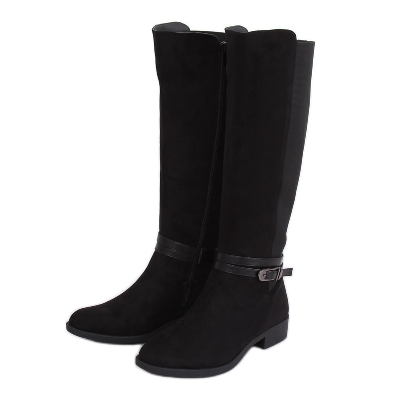 Svarta SP10 Svarta ridstövlar med en flexibel ovandel