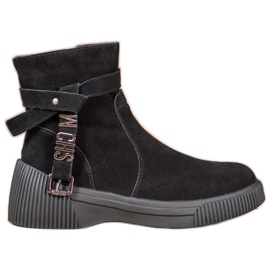 Filippo Läderstövlar på plattformen svart