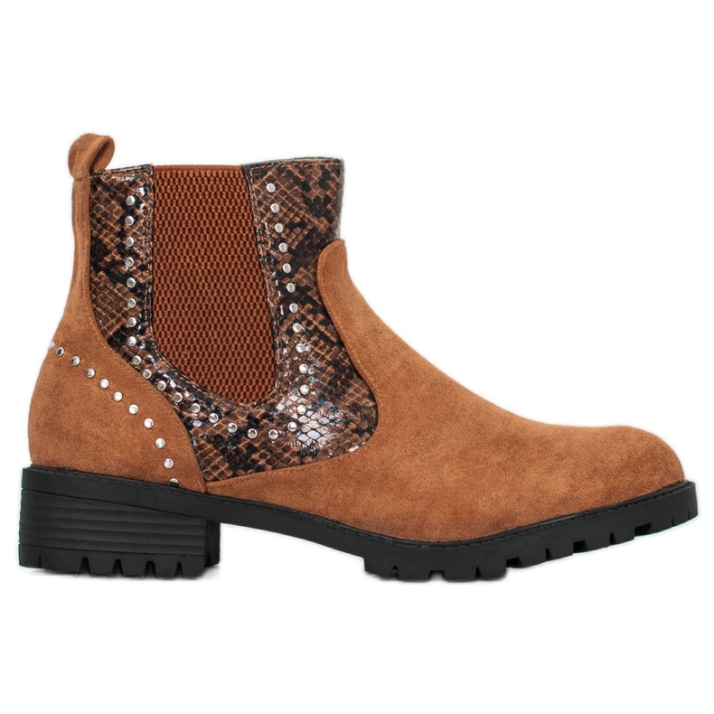 Small Swan Snake Print Chelsea stövlar brun