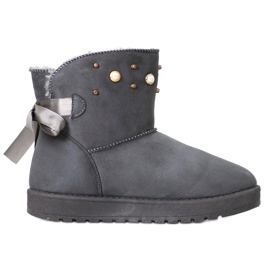 SHELOVET Mukluki med pärlor grå