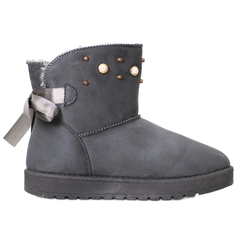 SHELOVET Mukluki med pärlor grå