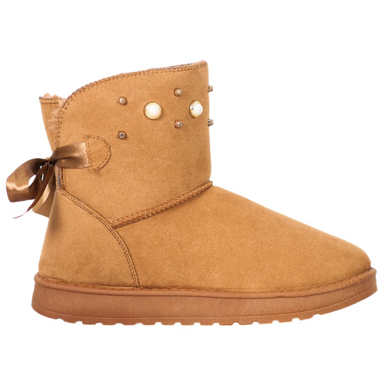 SHELOVET Mukluki med pärlor beige