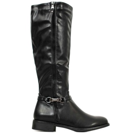 Super Me Ridstövlar med dragkedja svart