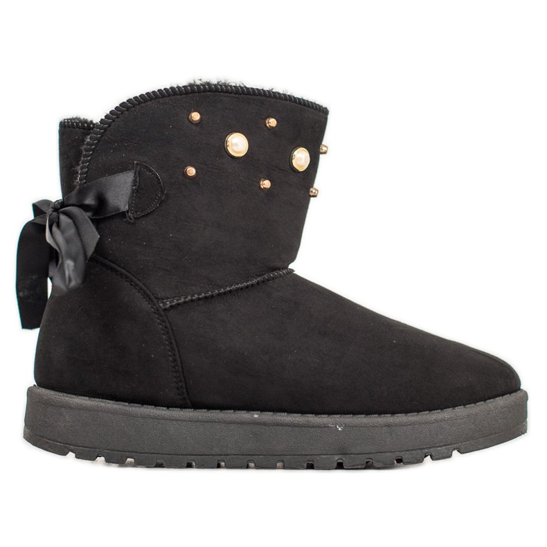 SHELOVET Mukluki med pärlor svart