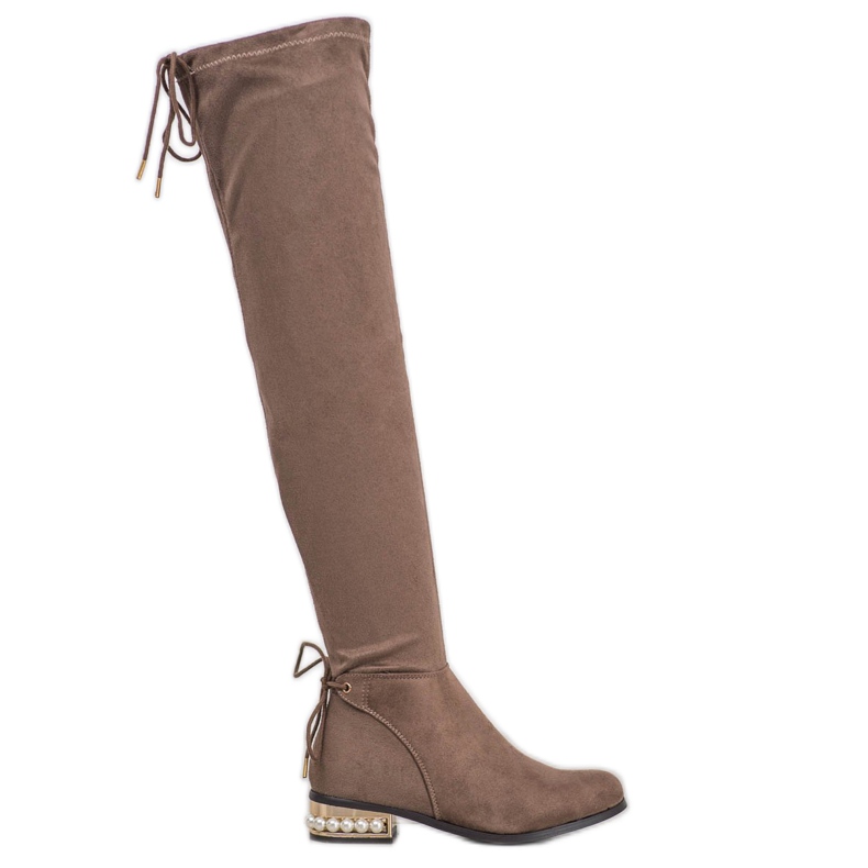 Cm Paris Lårhöga stövlar med dekorativ häl brun