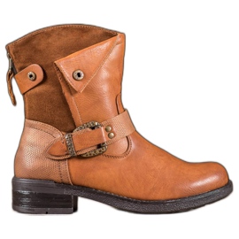 Super Me Stövlar med dekorativt spänne brun