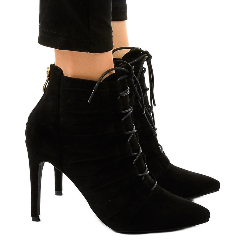 Svarta JA79 stilettstövlar i mocka