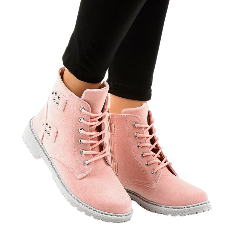 Rosa mocka platta stövlar TL93-4