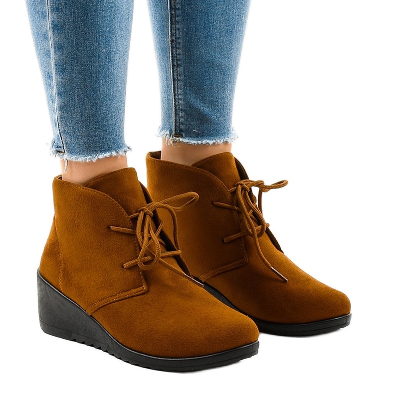 Brun kängor i mocka E3265