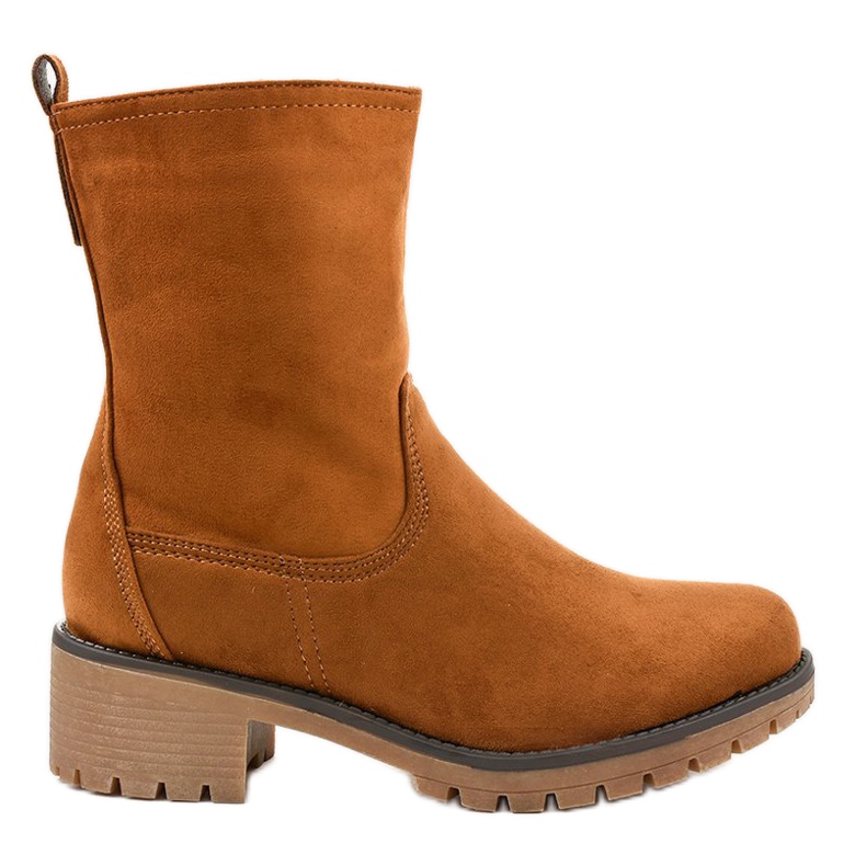 8B905 höga stövlar i brun mocka