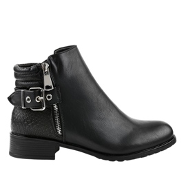 Svarta platta Jodhpur -stövlar KA525SL