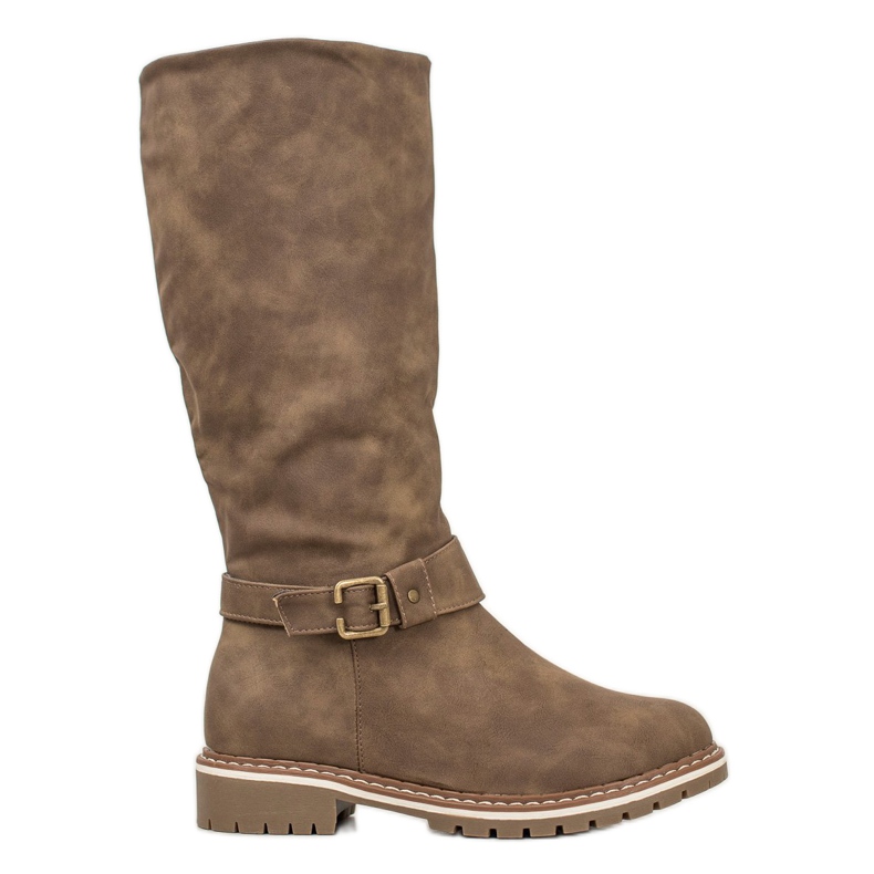 Super Me Stövlar med fårskinn brun