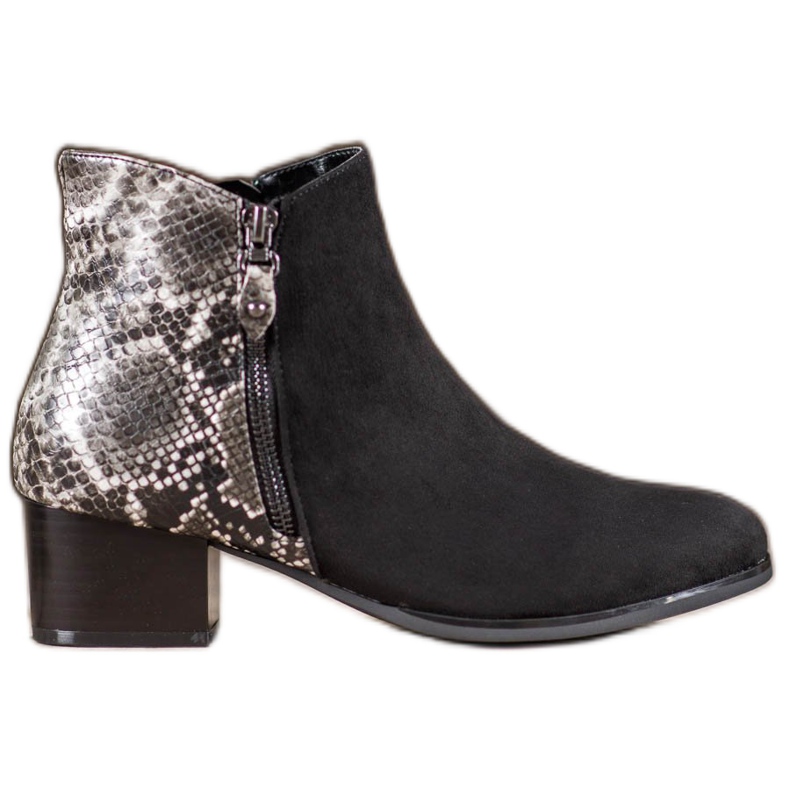 Kylie Svarta Snake Print stövlar