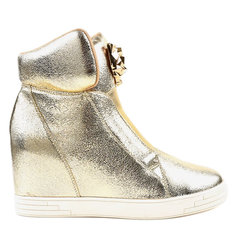 Golden jaguar wedge sneakers KLS-105-5 gyllene