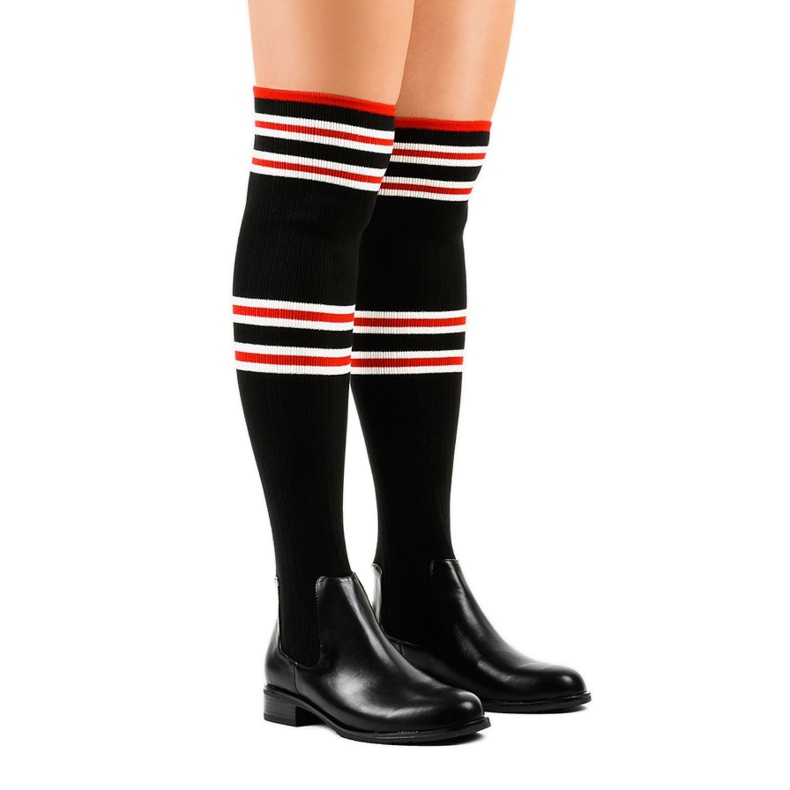 Svart musketeer stövlar strumpa FD-69