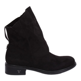 Svarta stövlar med volang svart 6672 svart