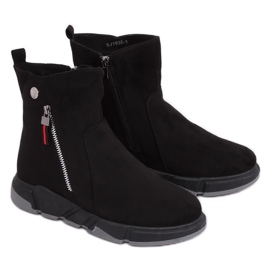 Svarta stövlar i sportig stil SJ1938 Svart